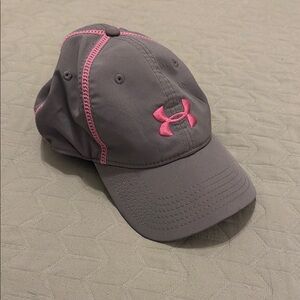Under Armour Gray Cap with Pink Logo